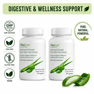 AloeCure Organic Aloe Vera Capsules 2 Pack - 1btl x 30caps, 1btl x 60caps