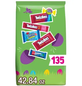JOLLY RANCHER, TWIZZLERS, and AIRHEADS Assorted Fruit Flavored, Easter Candy Bulk Bag, Easter Basket Fillers, 42.84 oz (135 Pieces)
