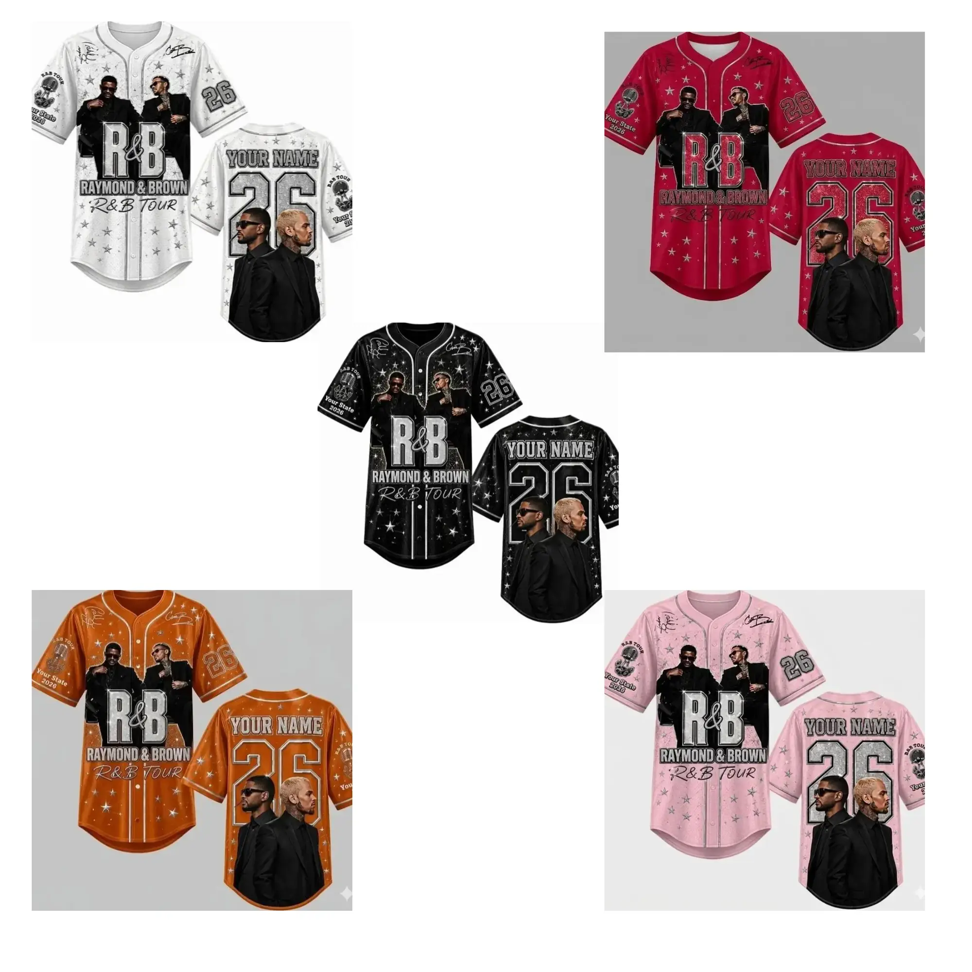 2026 Baseball Jersey, Personalized Concert Tour Shirt, Hip Hop R&B Fan Outfit, Music Merch Gift(not bling)