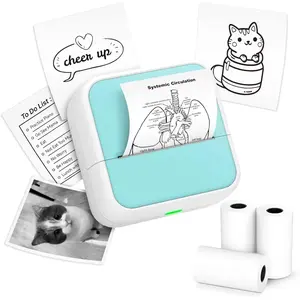 Sticker Printer-Printpods Mini Printer With Stickers, Print Pod, Bluetooth Inkless Printers, Sticker Maker, Portable Thermal Printer For iPhone, Impresora Portátil For Notes, Journal, DIY, Kids Gift