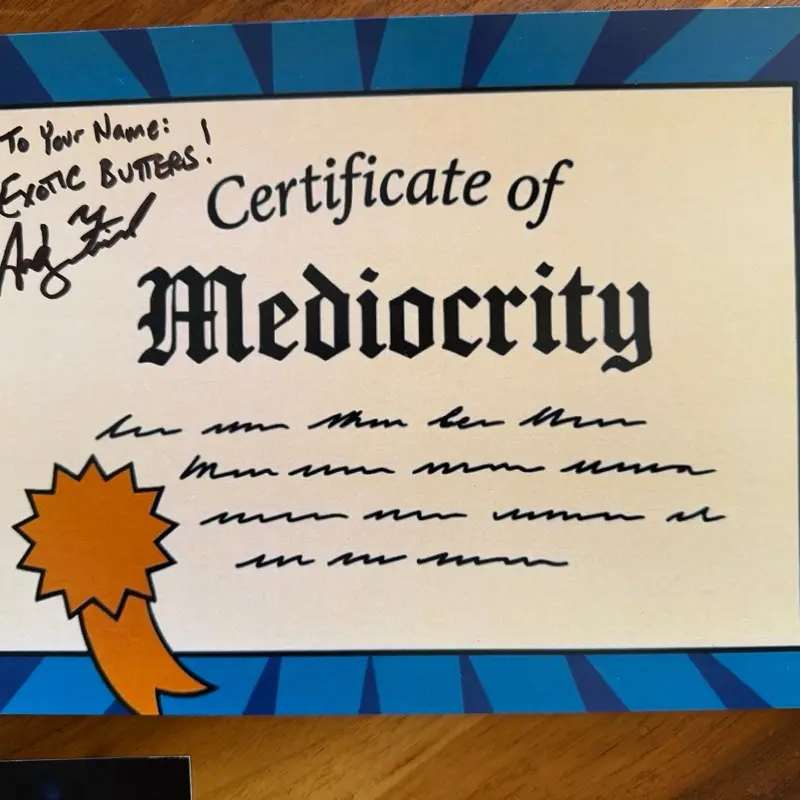 Certificate of Mediocrity