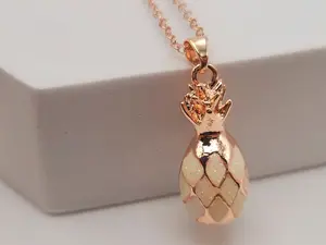 Lovely Hawaiian 3D Pineapple Necklace, Handmade necklace Fruit necklace Pineapple