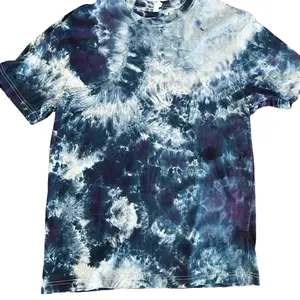 Blue Crystal Tie Dye T-Shirt - Premium American Grown SUPIMA Cotton Casual Summer Shirt