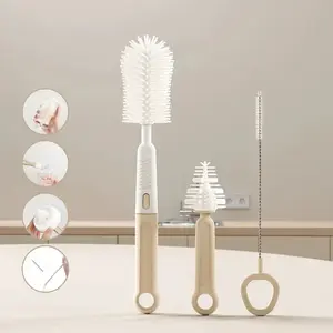 Baby Silicone Bottle Brush Set, Baby Pacifier Cleaning Tool, Straw Cleaner Kit, Cup Mouth Brush Set for Babies & Kids, Bottle Washer