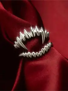 Fashionable Punk-inspired Vampire Adjustable Opening Ring Set, Suitable for Parties, Music Festivals and Daily Wear. High-end and Durable Men's Jewelry Ring, Punk Style Ring, Adjustable Rings