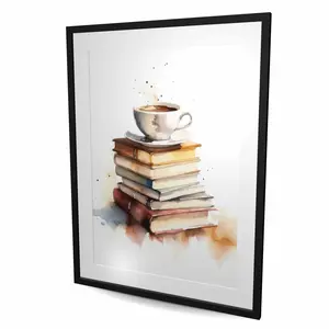 212 MAIN Artistic Brown Abstract Matted Framed Print Wall Art, 36x48 in, Coffee Theme Decoration, Relaxing Home Decor Artwork for Living Rooms