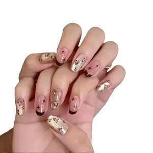 Lovely Leopard Press On Nails 24 pcs - Elegant Leopard Print & Star Design - Perfect for Any Occasion luxury press-on