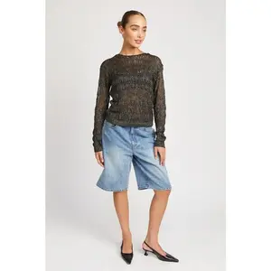 Black Sparkle Sweater - Casual Women's Chic Wear, Comfortable Style for Evening Wear