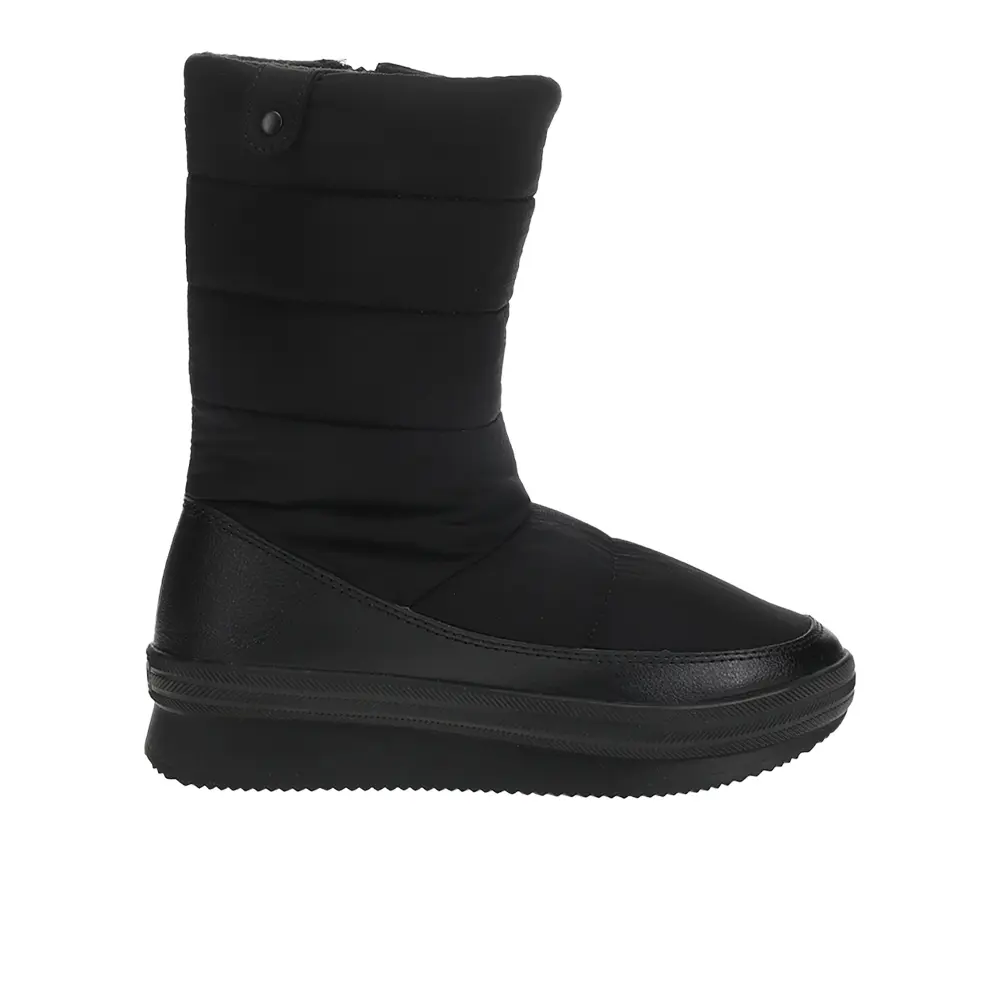 Keds Womens Apres Quilted Zippered Snow Casual Boots Mid Calf Low Heel 1-2" - Black