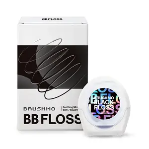 Brushmo Black Floss (BB Floss) Expanding Dental Floss, Dentist/Engineer-Designed, Deep Clean, Shred Resistant, All Natural Microcrystalline Waxed, Non-Toxic PTFE & PFAS Free Floss Oral Comfort black floss teethflossing