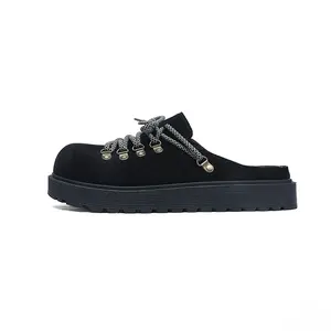 Spring and summer suede slip-on closed-toe mule loafers for men D77