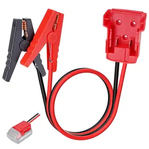 Jumper Cables  Alligator Clips Compatible  Milwaukee M18 18V Battery, 2ft 8AWG Silicone Wire Jumper Starter Clamps, Automotive Booster Cable for Jump Starting Car Using Tool Battery with
