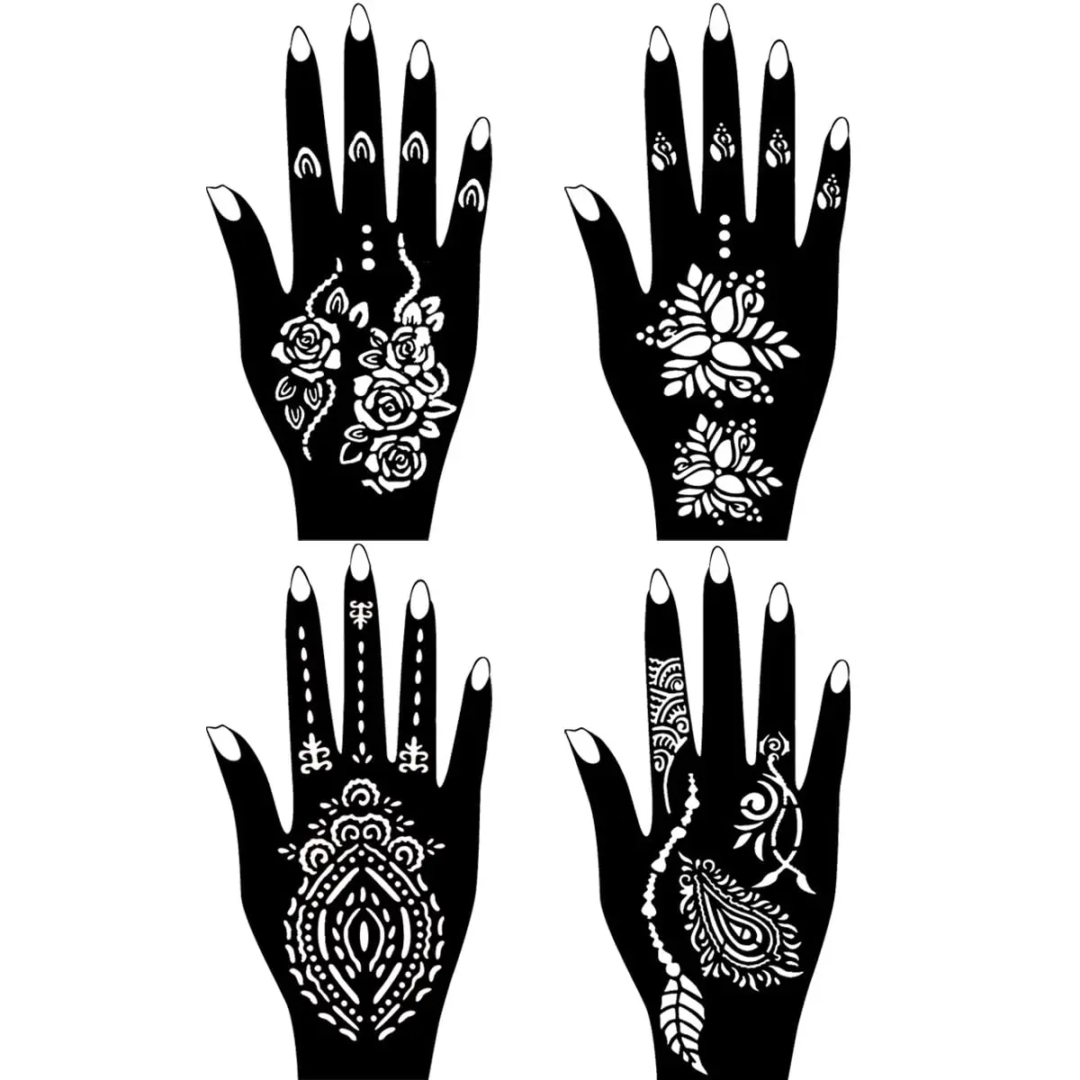 Temporary Tattoo Kits 5 Inks 102 Stencils, Henna Tattoo Kit with Mandala Stencils Semi Permanent Tattoo Markers Jagua Gel for Women Men Kids DIY Art Painting Party Gifts