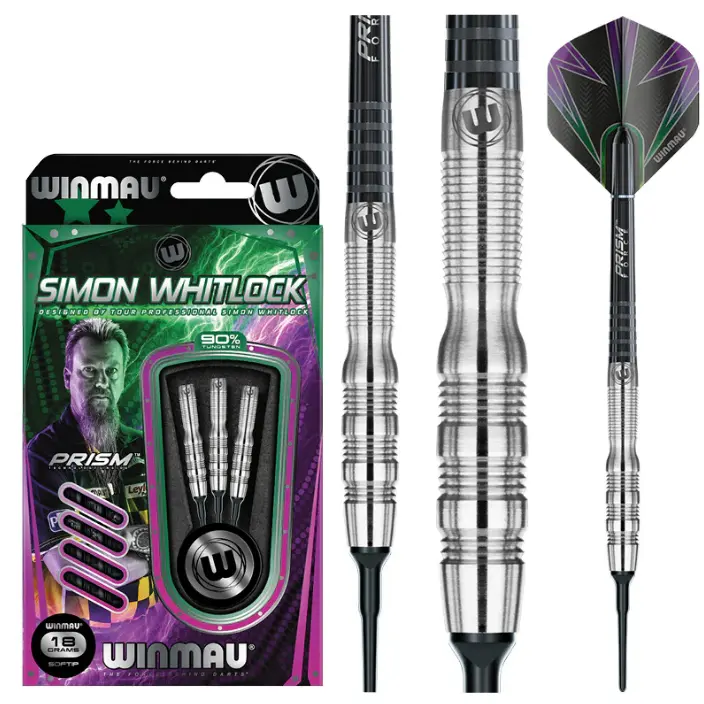 Winmau Simon Whitlock Silver Barrel Dart Set- 18g