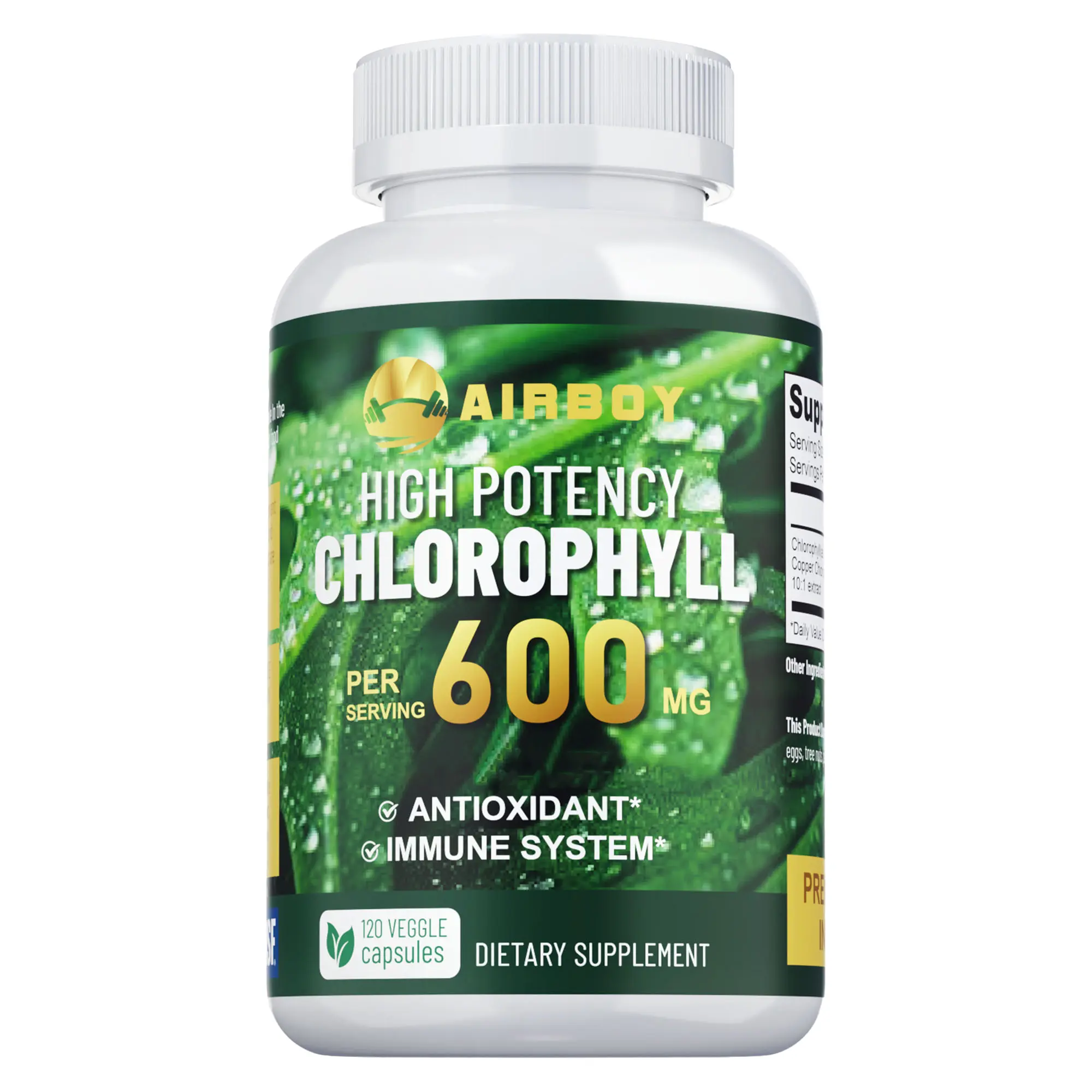 Airboy Chlorophyll - Vegan Capsules - High Absorption - 120 Capsules Airboy Chlorophyll - Vegan Capsules - High Absorption - 120 Capsules