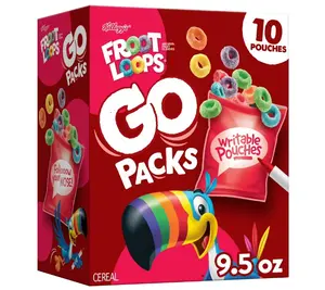 Kellogg's Froot Loops Go Packs Cereal, Kids Snacks, Lunch Snacks, Original, 9.5oz Box (10 Pouches)