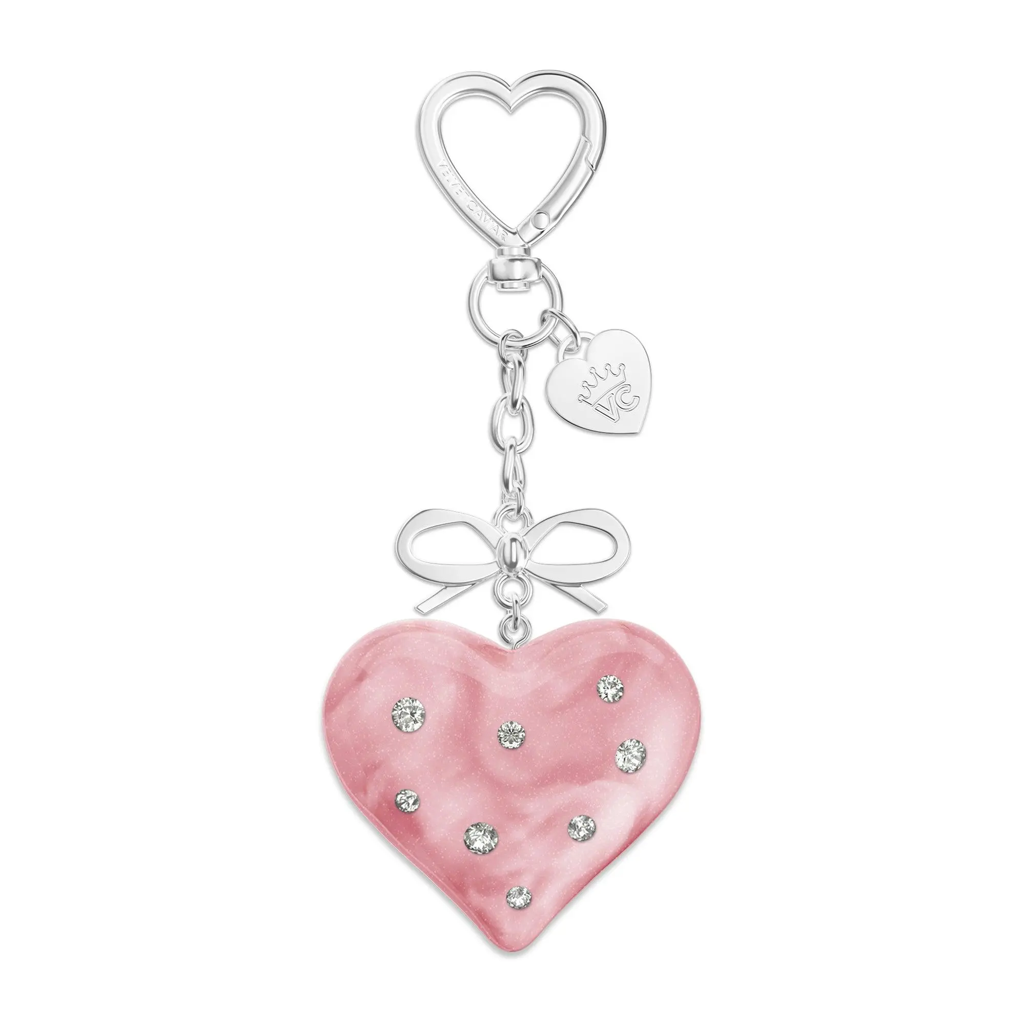 Pink Crystal Heart Bag Charm Pink Crystal Heart Bag Charm