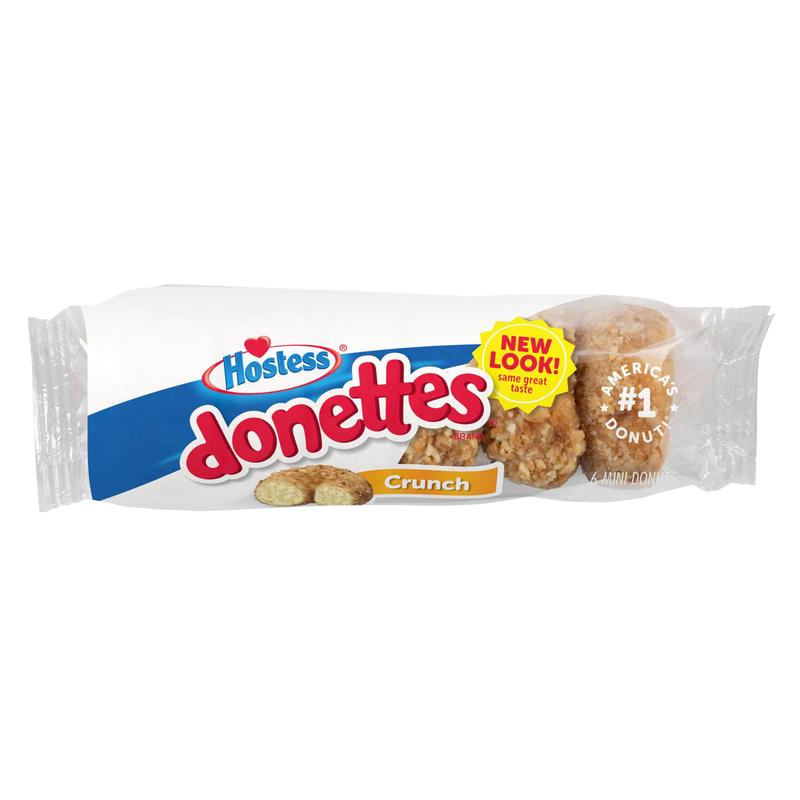 Hostess Crunch Donettes - Sweet Snack Bags - Perfect Treat - 10 Pack of 6 Count Donettes