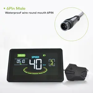 H6c 6pin Waterproof Connector for Electric Bicycle Display, Compatible with Uart 2 Protocol, Wired Controller Connection for E-Bike