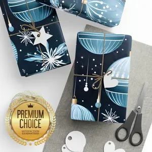 Frozen Frosty Snowflake Christmas Wrapping Paper Rolls, Elegant Icy Ornaments Gift Wrap, Icy Snow Gift Wrap, Christmas Frosted Gift Wrap