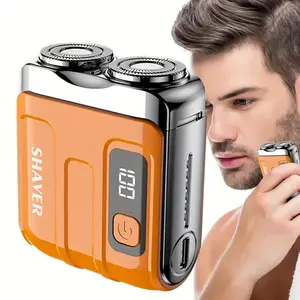 Portable Electric Mini Shaver for Men, Dual Head Magnetic Razor, Travel Gift Box Set, Ideal for Outdoor Use, Perfect Holiday Present