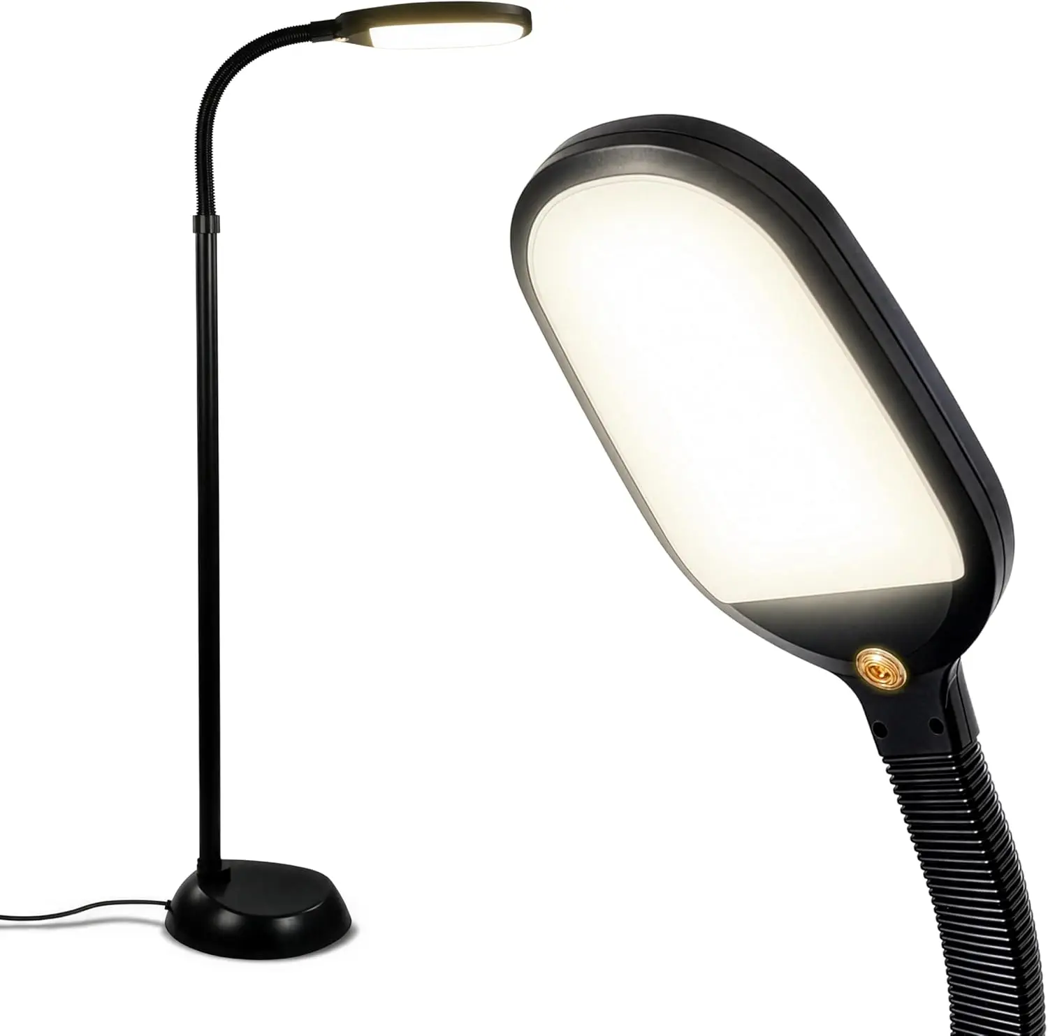 Brightech Litespan - Bright LED Floor Reading Lamp for Over Chair Crafts and Reading, Estheticians' Light for Lash Extensions, Adjustable Standing Lamp for Living Room, Bedroom, Office