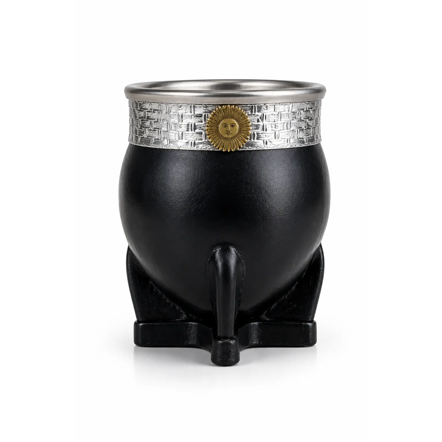 Terrava Black Leather Imperial Mate Cup | Handmade Argentine Mate & Bombilla