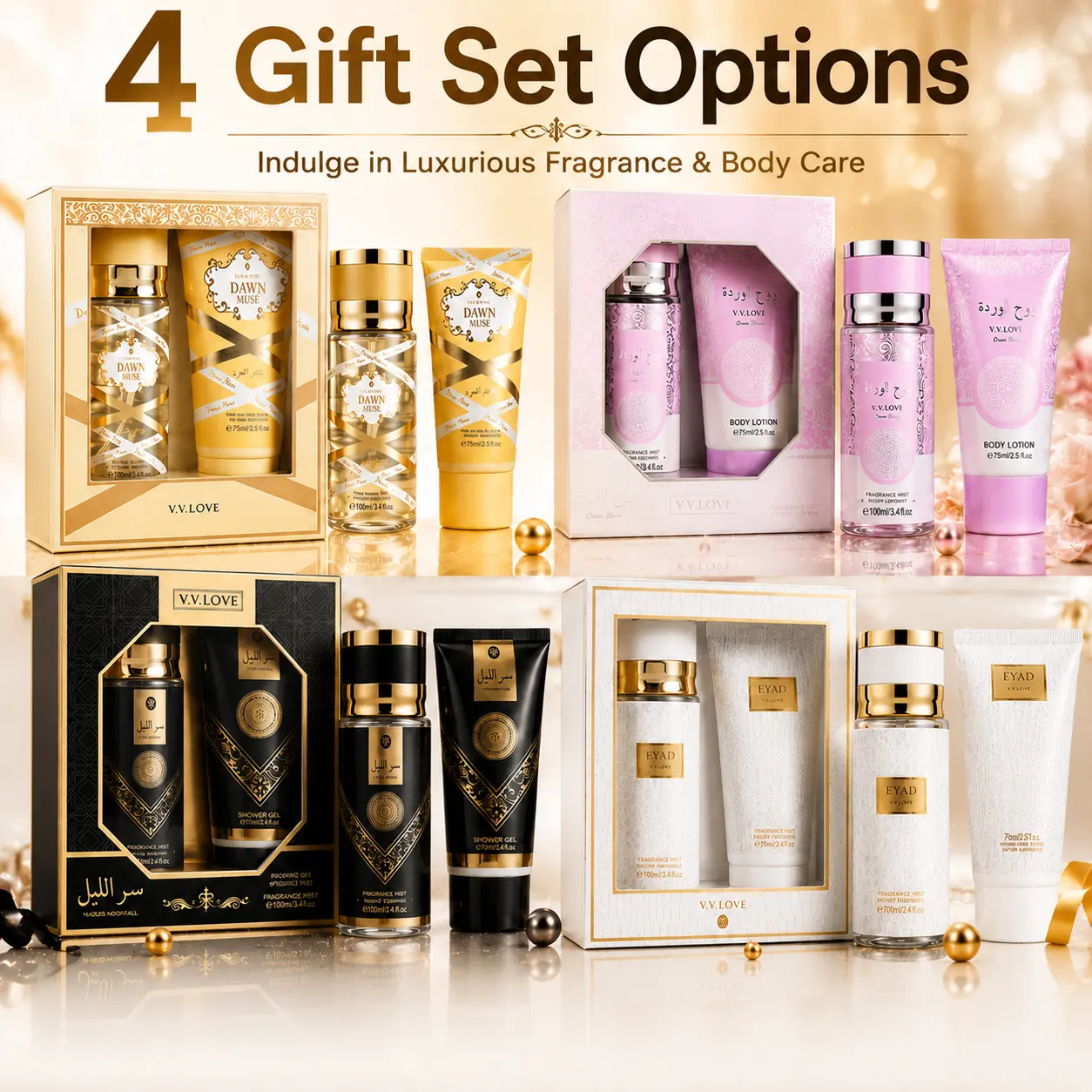 Sjopa Women's Body Lotion and Fragrance Set - Fresh floral and fruity scent, long-lasting gentle formula, unique design, ideal for daily commute, holiday gift (beauty and personal care, body moisturizing)