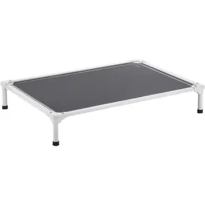 VEVOR Chew Proof Elevated Dog Bed, Portable Raised Dog Cot with Aluminum Tube Metal Frame and Breathable Textilene Mesh, Indoor & Outdoor Pet Cooling Raised Hammock Bed, L, Gray
