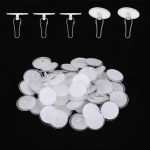50 Pack Self Adhesive Wall Hook Sticky Ceiling Hooks 2cm Mini Clear Clear Mini Hooks Small Disc Hanging Hook Punch for Christmas Festival Wedding Decorations Baloon Storage Display