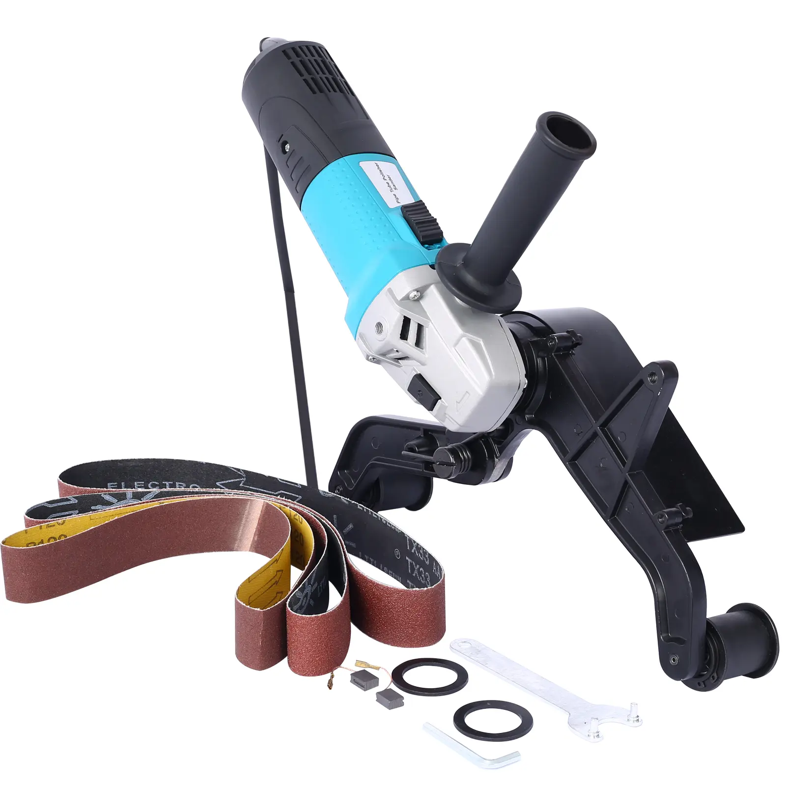 Stainless Steel Tube Belt Sander Polisher - 110V 1300W Variable Speed Power Pipe Sander with 80, 100, 120 Grit Abrasive Belts, 1100-3200 RPM, Aluminum Compatibility, Brushing Function, Detachable Auxiliary Handle, 1300W Motor, Metals/Plastic, 1100 To 3200