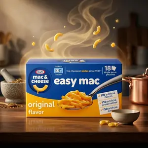 Kraft Easy Mac and Cheese, 18 Packets, for Easy Dinner or Dinner Sides, Original Flavor, No Artificial Flavors, Preservatives or Dyes, 38.7 oz