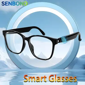 SENBONO Senbono Smart Glasses, Multifunctional Transparent Lens Glasses, Touch Control Wireless Glasses for Women, Smart Glasses for Men & Women, Wearable, Smart Eyewear