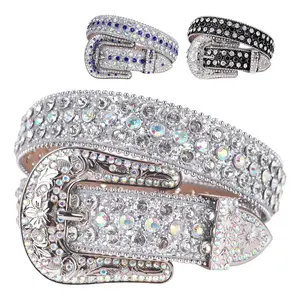 Y2K Men's Rhinestone Embellished Belt, 2024 Trendy Party Wide Belt, Designer Waistband, Rustic Studded Full-Diamond Unisex Daily Accessories, Gothic-Style Men's Jewelry, Fresh Summer Apparelclothing Bling Glitter belt belts men
