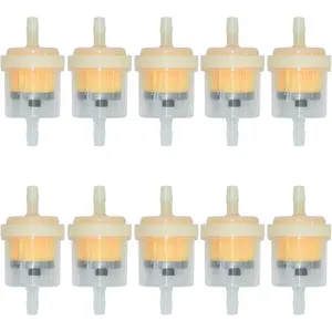 Gas Inline Fuel Filters with Magnet for Motorcycle ATV Quad Go Karts Accessories 3/16 Inch (Pack of 10)