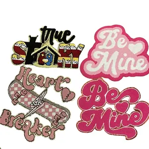 Valentine's Day love bow iron on Chenille embroidery patches