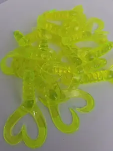 Cams 2" Double Twist Tail Chartreuse Shad Crappie Plastic Grub