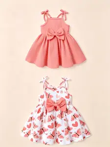 Adorable Bow Suspender Princess Dress Set for Toddler Girls