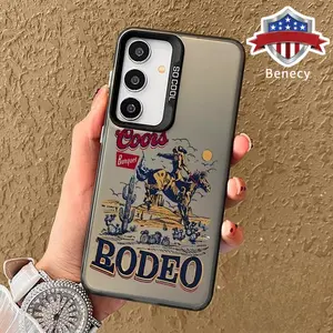 Stylish Western Culture Cowboy Rodeo Patterned Phone Case Compatible with Galaxy S23 Ultra S24 Plus S25 S22+ Shockproof Drop Protection Durable PC Smartphone Cover Cellphone Protective
