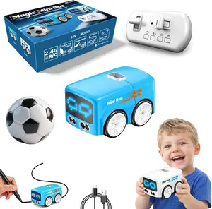 Line Following Magic Bus RC Car for Kids, Draw & Go Inductive Toy Car, STEM Montessori Educational Toy for Toddlers 3–8, Interactive Sensory Gift for Boys Girls