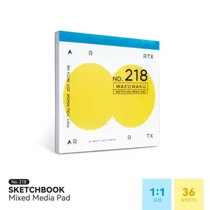 RTX Arrtx No.218 Sketchbook of Mixed Media Pad - 36 Sheets, 1:1 Size, WakuWaku Design, May You Know Joy with Me