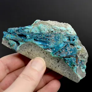 3.9in 91g RARE Chrysocolla Shattuckite Copper Crystal Slab, Indonesia