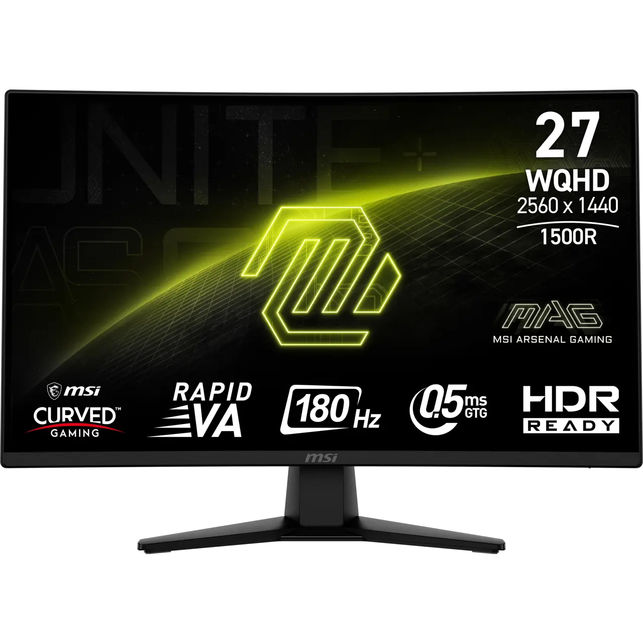 MSI 27" 180 Hz Rapid VA QHD Gaming Monitor Adaptive Sync 2560 x 1440 (2K) 89% Adobe RGB 93% DCI-P3 128% sRGB MAG 274CQF