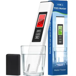 Portable 4-in-1 Digital TDS Water Tester, with EC & Temperature Readings, Accurate 0-9990 PPM for Drinking Water, Aquariums, Compact Travel-Friendly User-Friendly Design