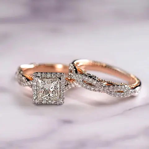 Luxury Rhinestone Decorated Ring, Elegant Gorgeous Hand Jewelry for Wedding Party, Fashion Accessories for Women & Girls, Bridal Rings, Fashion Engagement Rings, Rhinestone Ring Set, Beautiful Rings