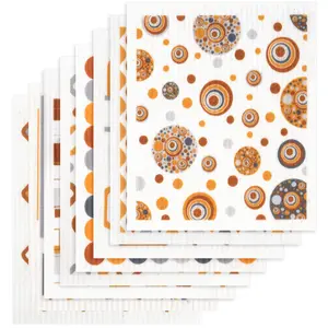 Homey Kitchen Swedish Dishcloths for Kitchen Reusable Paper Towel Alternative Super Absorbent Cellulose Cotton Blend Soft Odor-Free Eco-Friendly Sponge Cloths 8 Pack Geometric Prints Efficient Dishwashing Versatile Use Cleaner Cleaning
