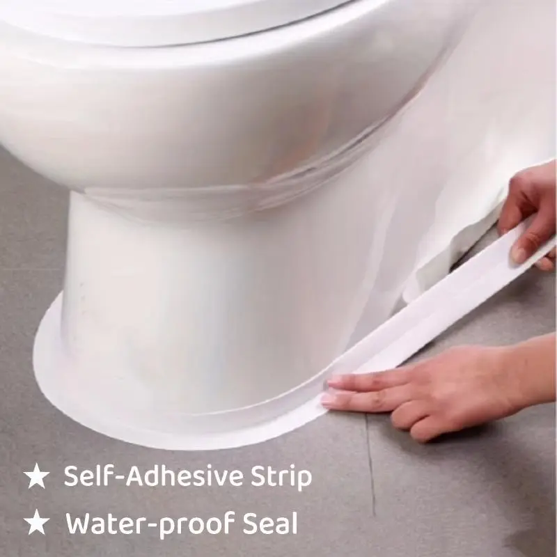 White Waterproof Caulk Tape 5m (16.4ft) x 0.87in/1.5in Self-Adhesive Sealing Tape for Bathroom Kitchen Sink Toilet Tub Edges Easy Application & Durability, 0.87In Width, Feet/Meters