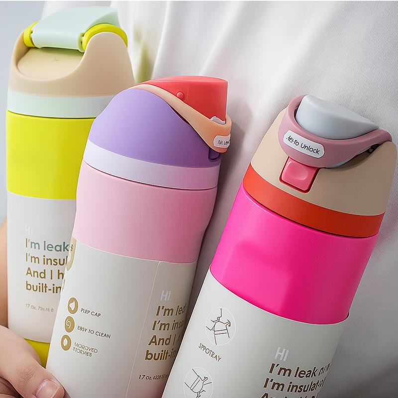 1Pc 19/24/32oz Vacuum Insulated Thermal Tumbler, Stainless Steel Tumbler, Flip Lid Coffee Cup, Keep Hot 12H/Cold 24H, Leakproof Travel Mug for Home Office Desk, Stylish Color Options, Insulat Cup for Indoor Use, Best Gift, Reusable Thermal Mug for Coffee