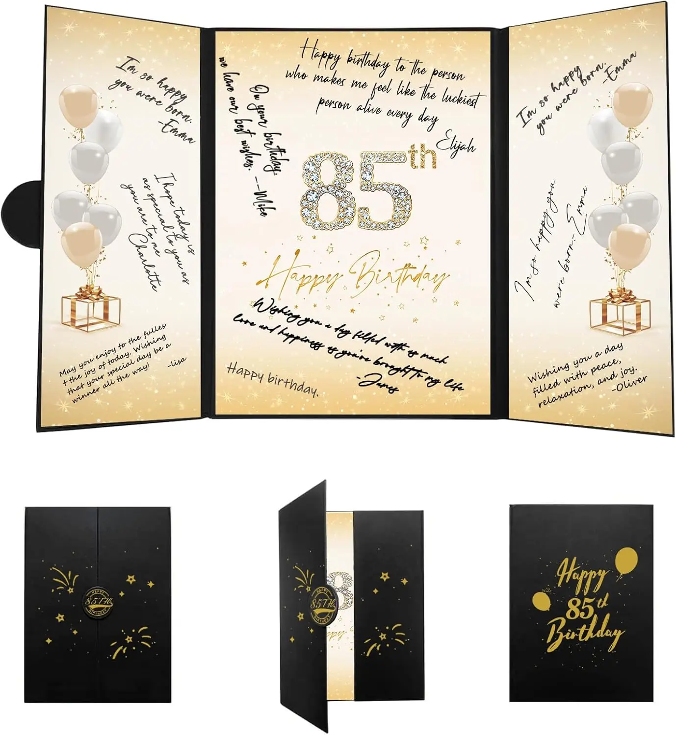 85th Birthday Decorations for Men Women, Creative 85th Birthday Guest Book Alternative, 85th Birthday Signature Book Poster 18 x 12 inch, Great 85 Birthday Gifts