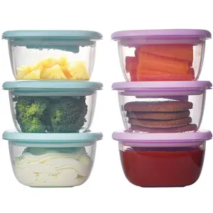 Silicone Baby Food Containers (6 Pack) - Baby Food Storage Containers with Ventilation Valve for Reheating & Rubber Bottom for Easy Frozen Food Release - Baby Led Weaning & Feeding Essentials